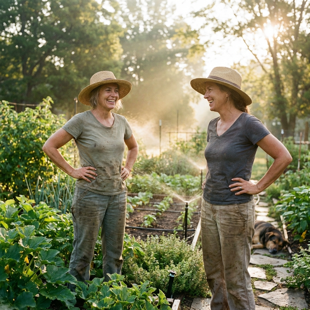 Bahçesinde Mutlu Ev Sahibi